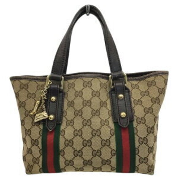 Gucci Sherry Line Tote Bag GG Canvas Brown - Picture 1 of 8